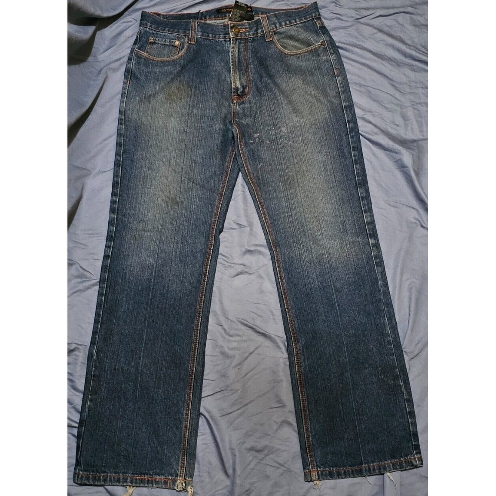 Ed Hardy Smokin' Skull Gambler Y2K Me Jeans By Christian Audigier 36x34 Distress
